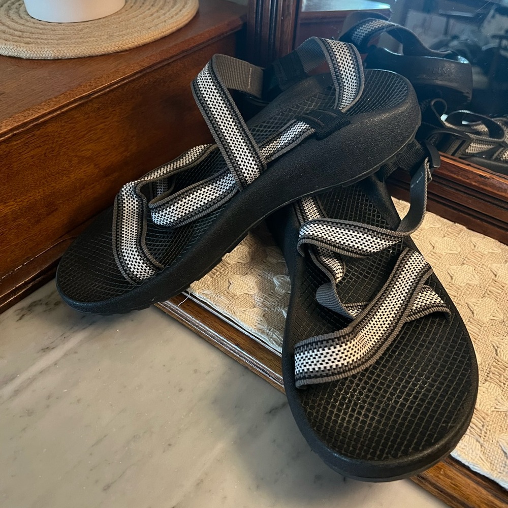 CHACO Classic Z/1 Nylon Strap Outdoor Hiking‎ Sandals Black Grey White Men's 13
